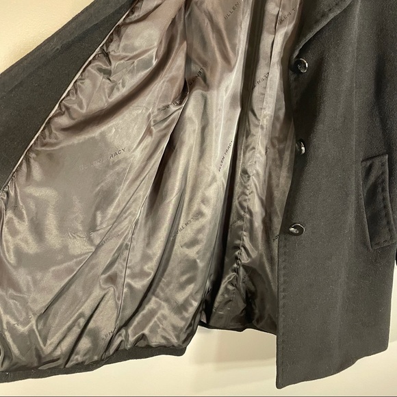 Ellen Tracy Wool & Angora Single Breasted 4-Button Black Car Coat Size 6 Petite - Picture 13 of 15